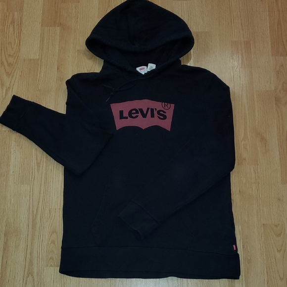 Levi's Black and Red Logo Hoodie for Men - Picture 1 of 13